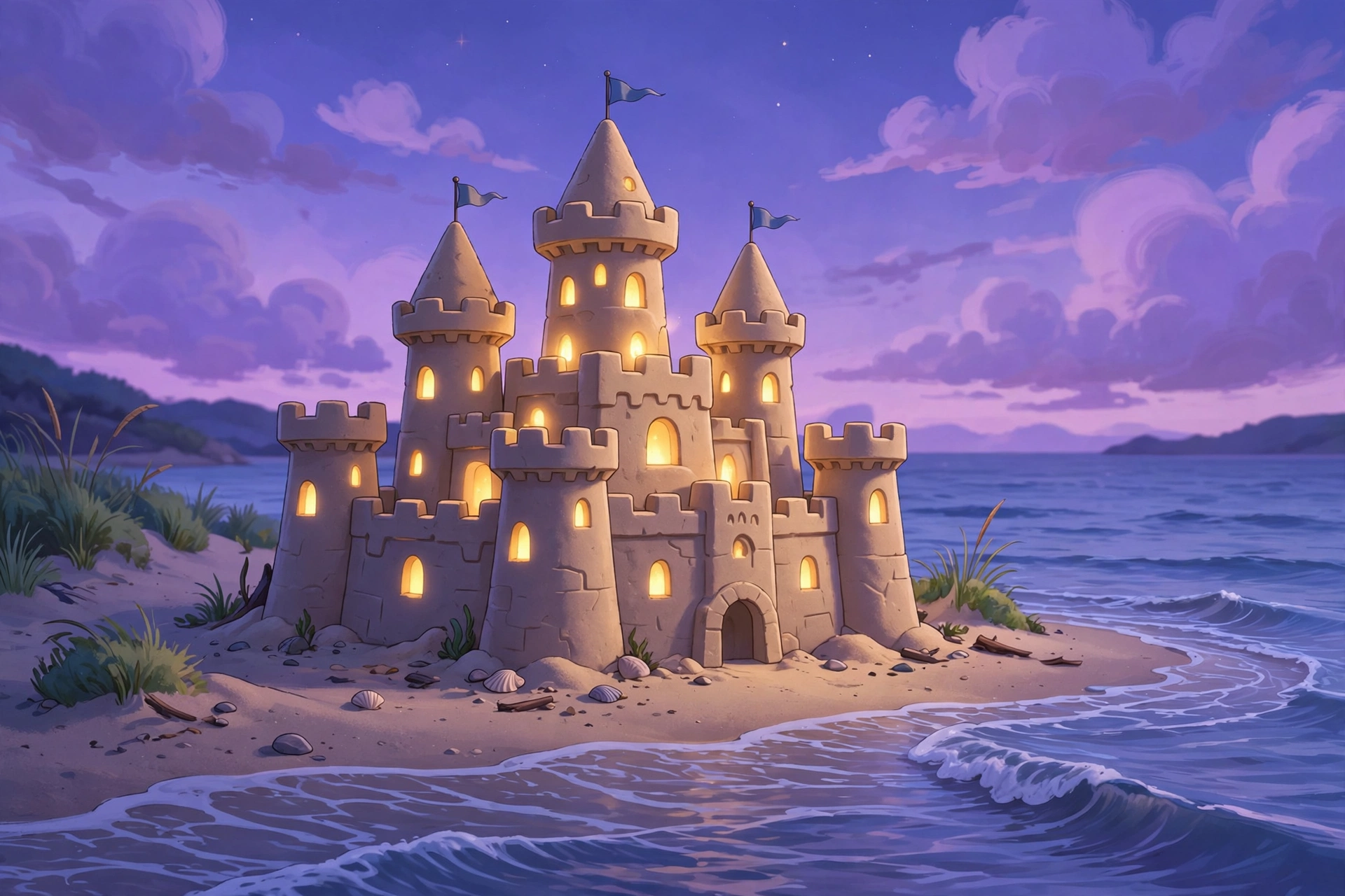 Sandcastle After Dark