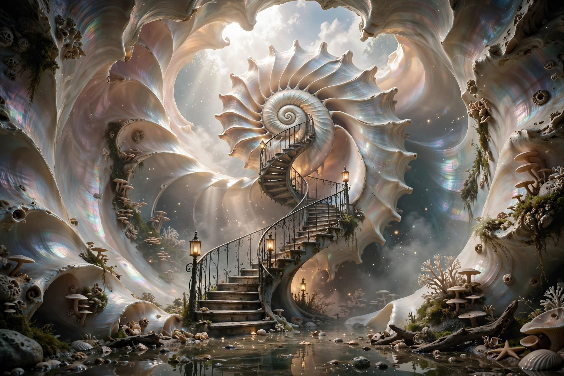 Spiral Staircase Inside a Giant Seashell