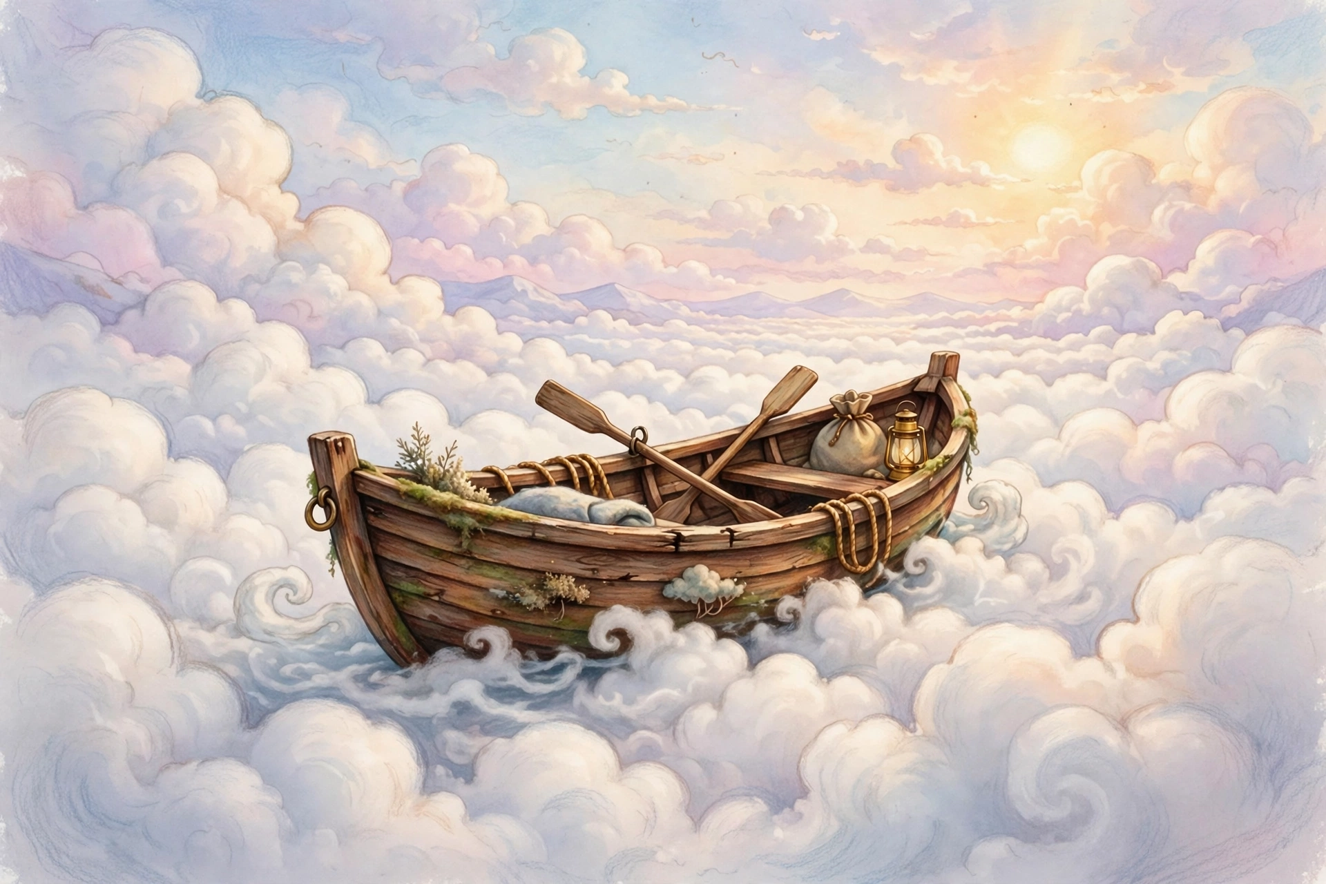 Rowboat on a Sea of Clouds