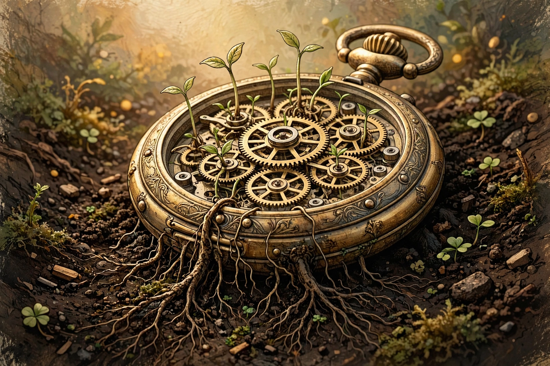 Pocket Watch Taking Root