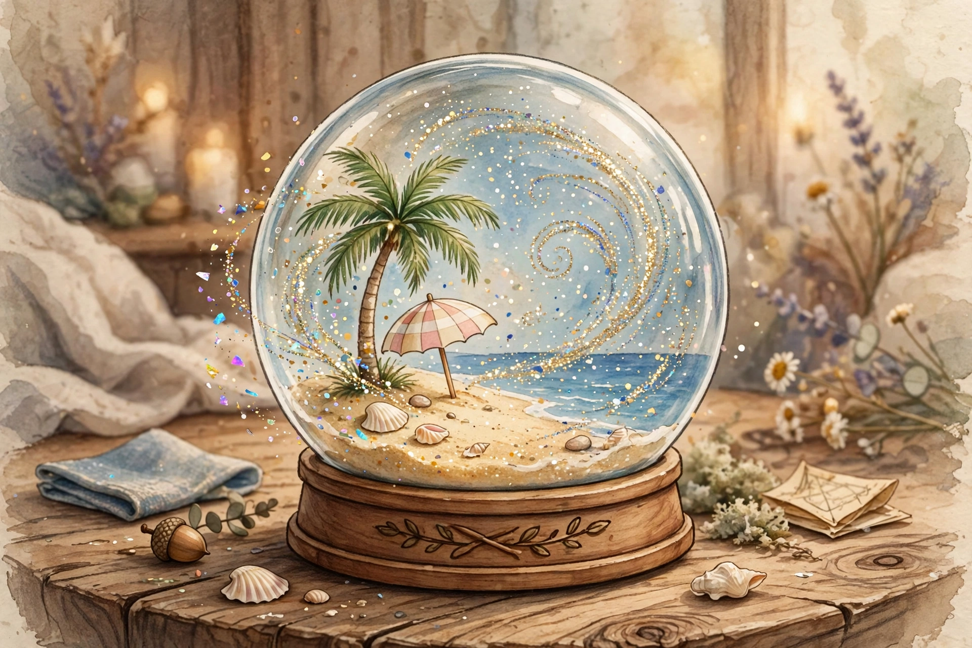 Beach in a Snow Globe