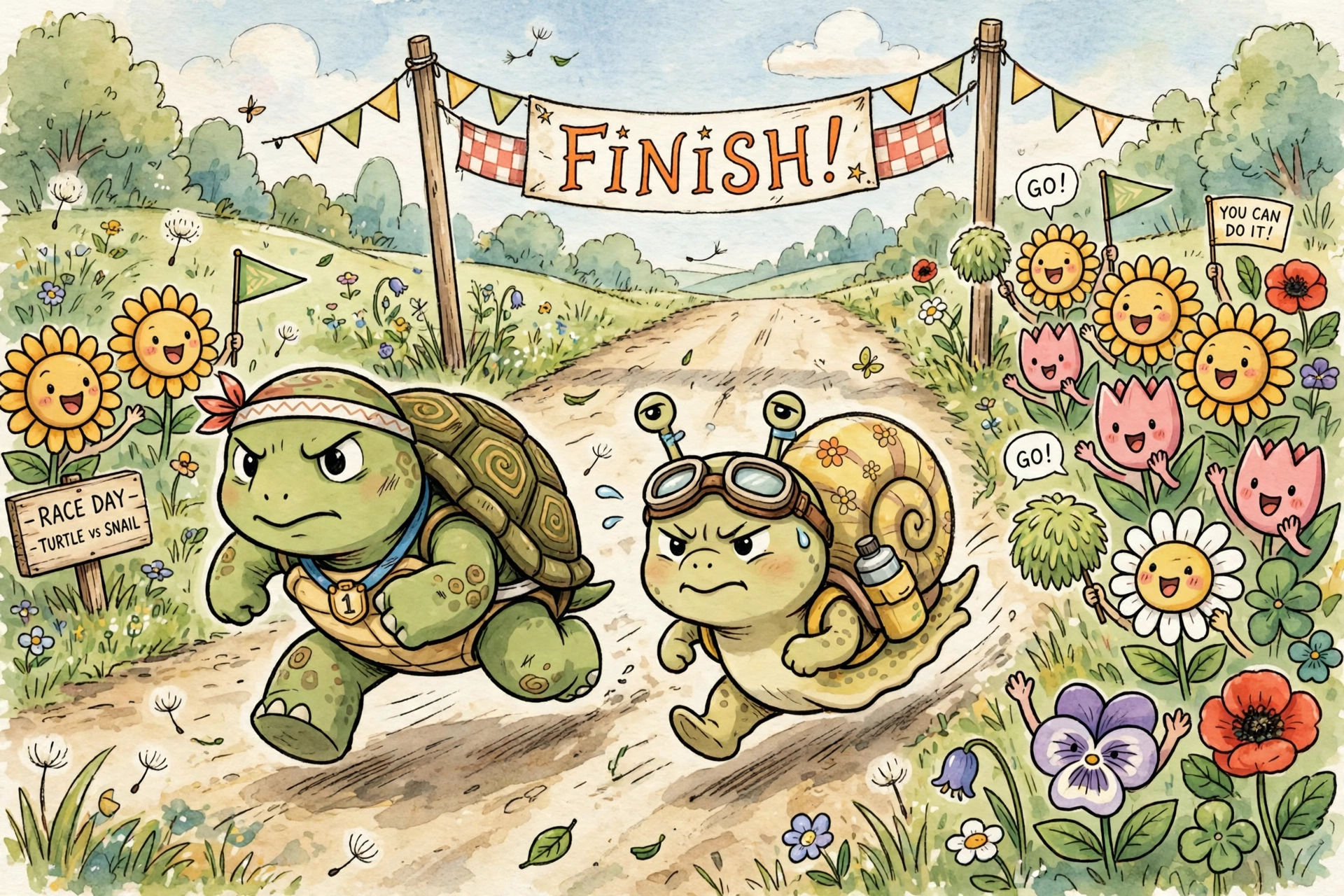 Turtle vs Snail Race