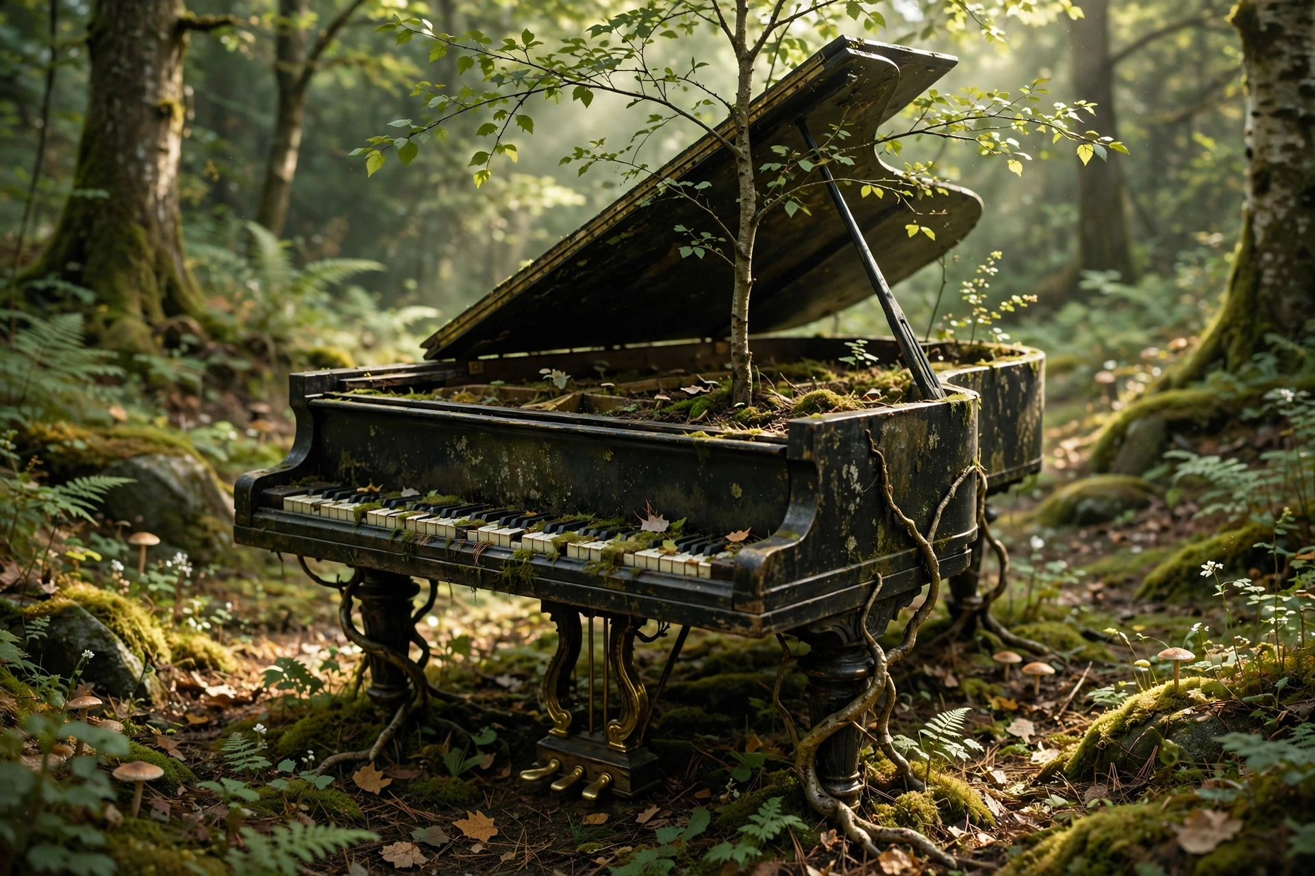 Tree Growing Through an Abandoned Piano