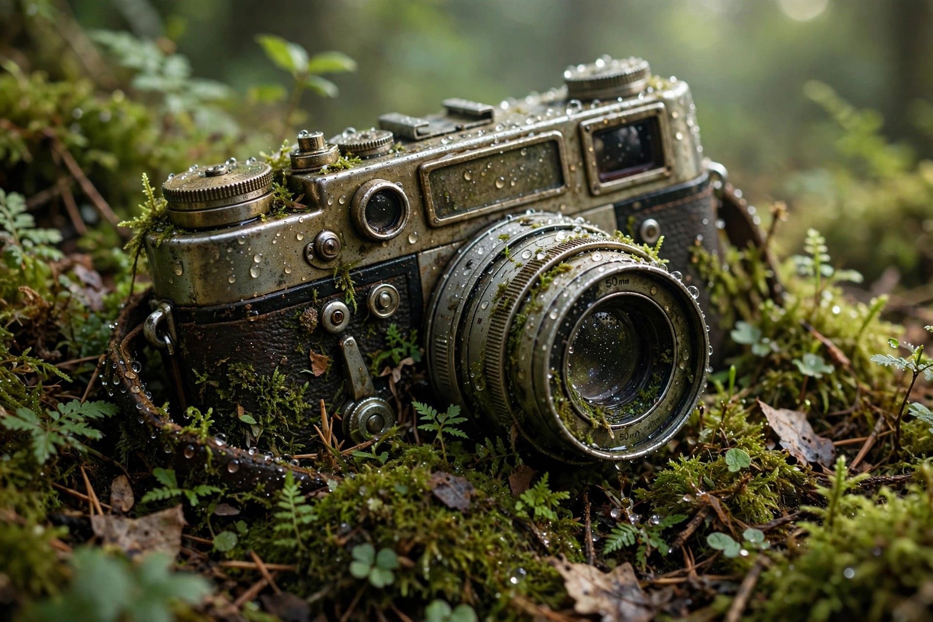 Vintage Camera in Moss