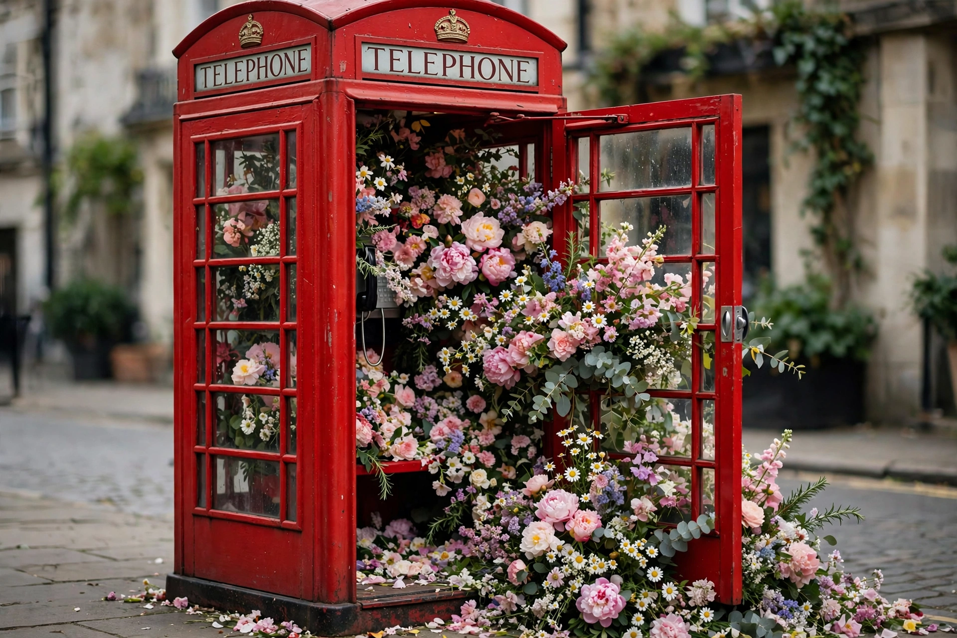 Telephone Booth of Flowers