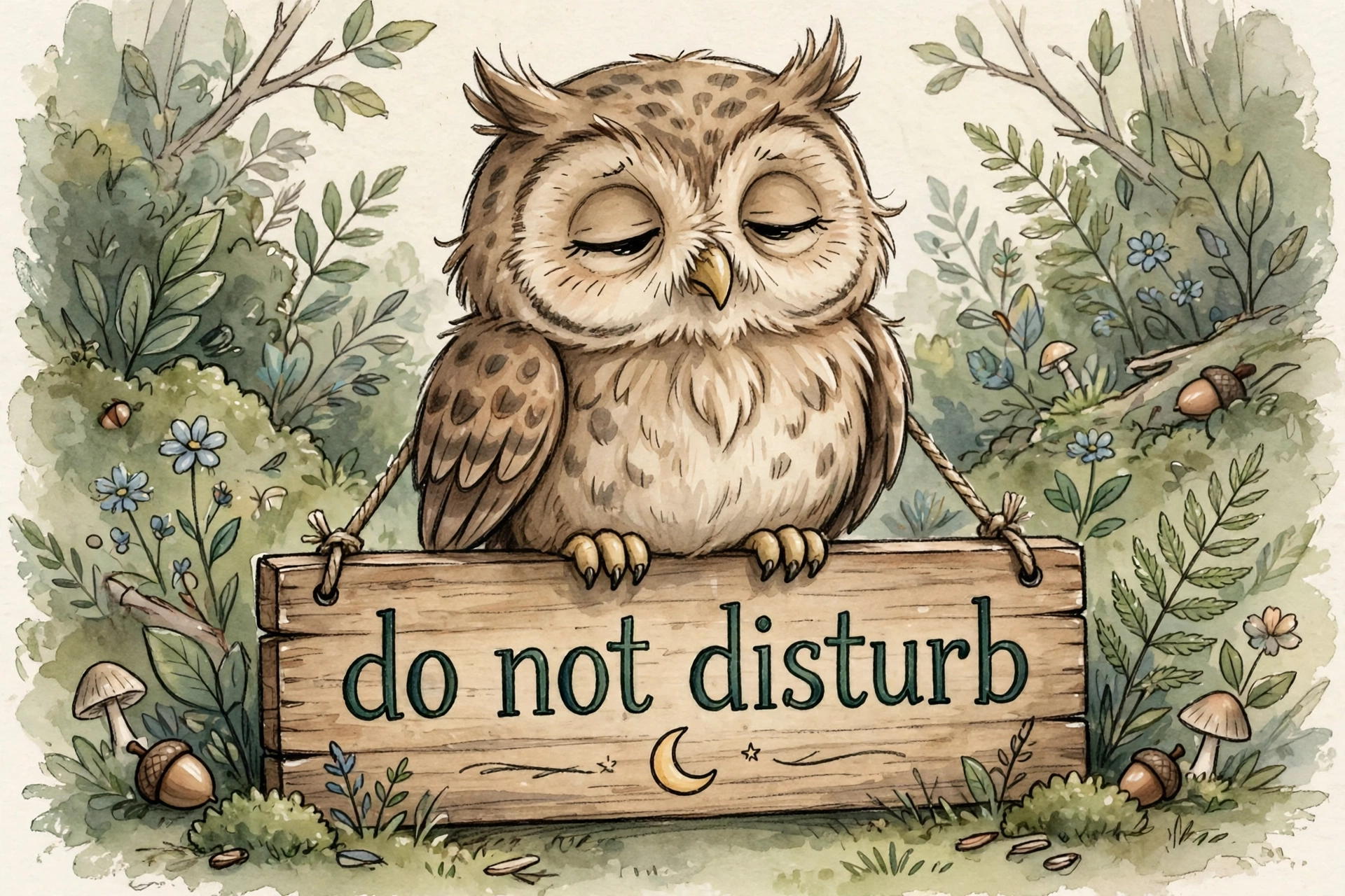 Sleepy Owl on Duty