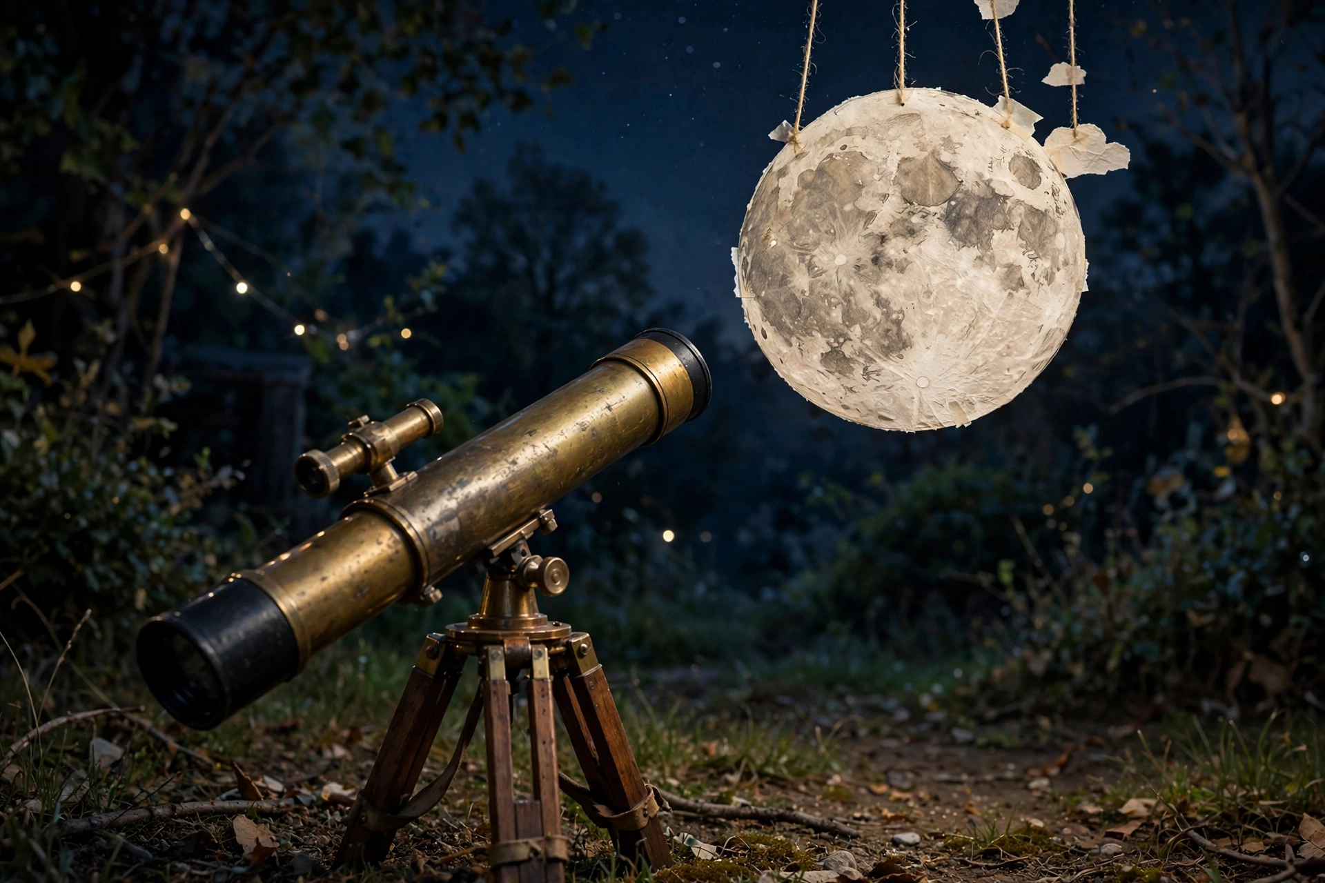 Telescope Pointed at a Paper Moon