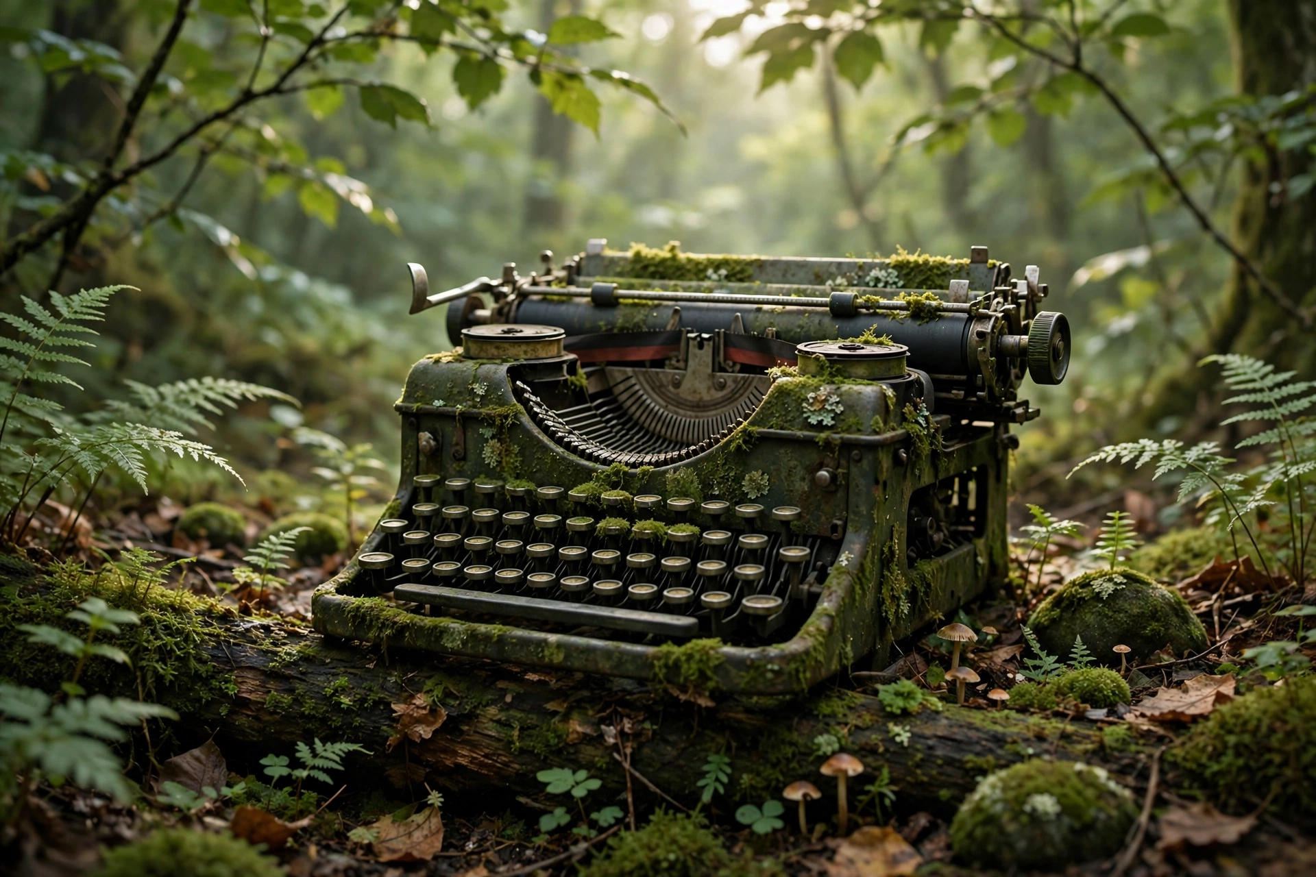 Moss Covered Typewriter