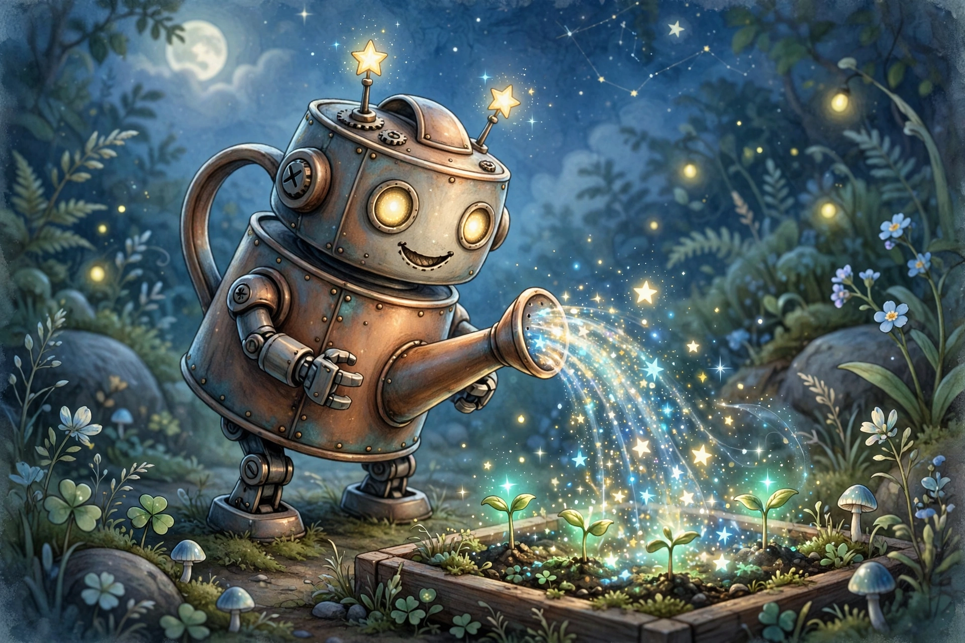 Watering Seedlings With Starlight