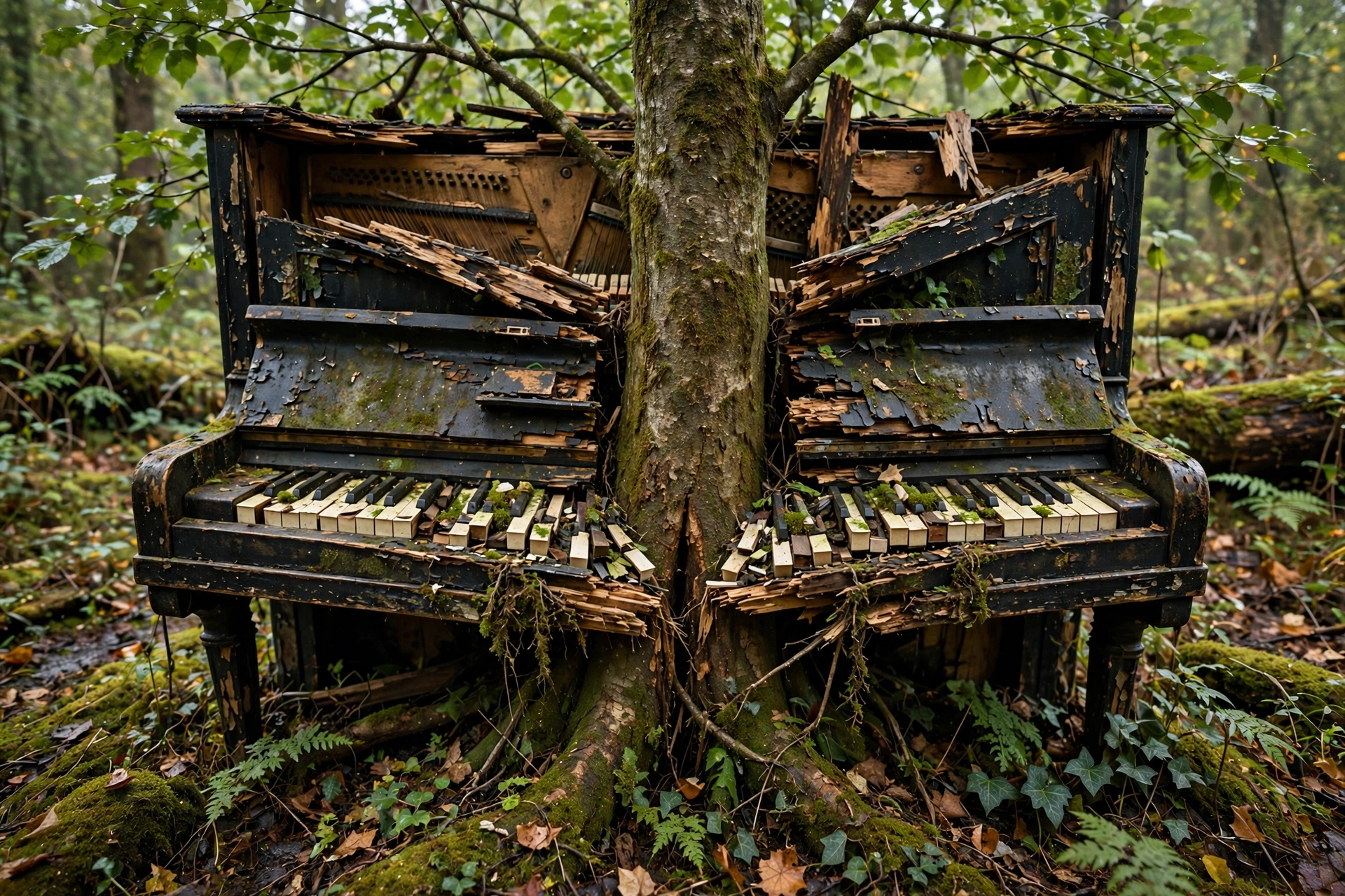 Tree Through an Abandoned Piano