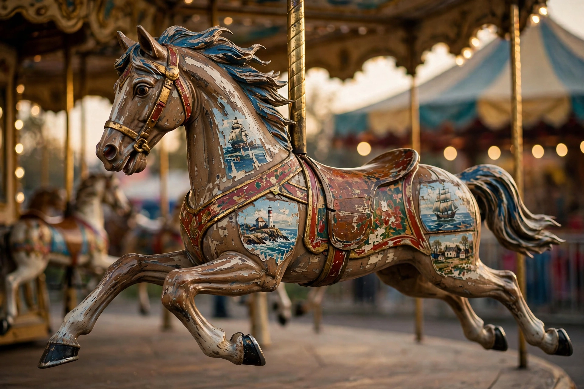 Carousel Horse Mid-Gallop