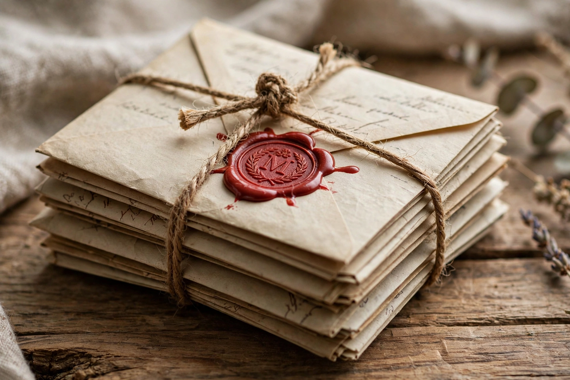 Letters Tied with Twine