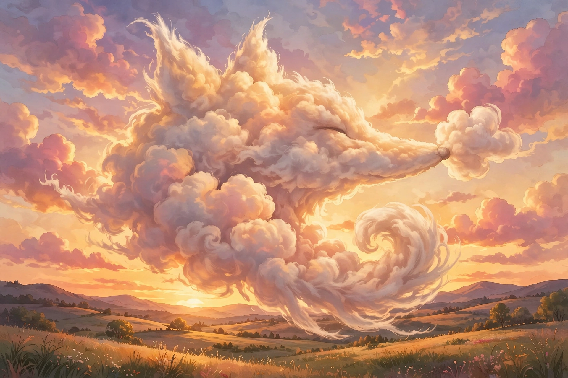 Fox-Shaped Cloud at Golden Hour