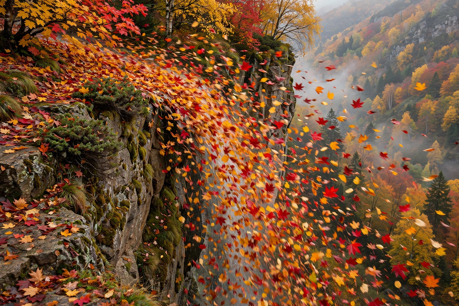 Waterfall of Autumn Leaves