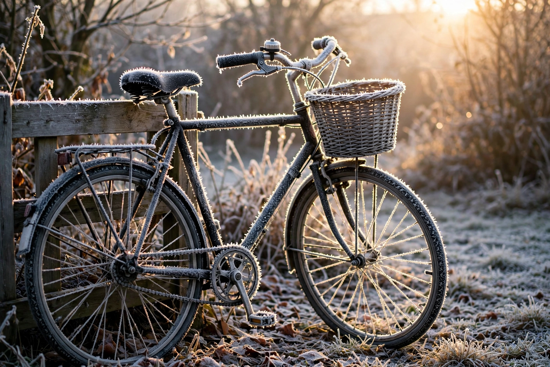 Frost-Covered Bicycle