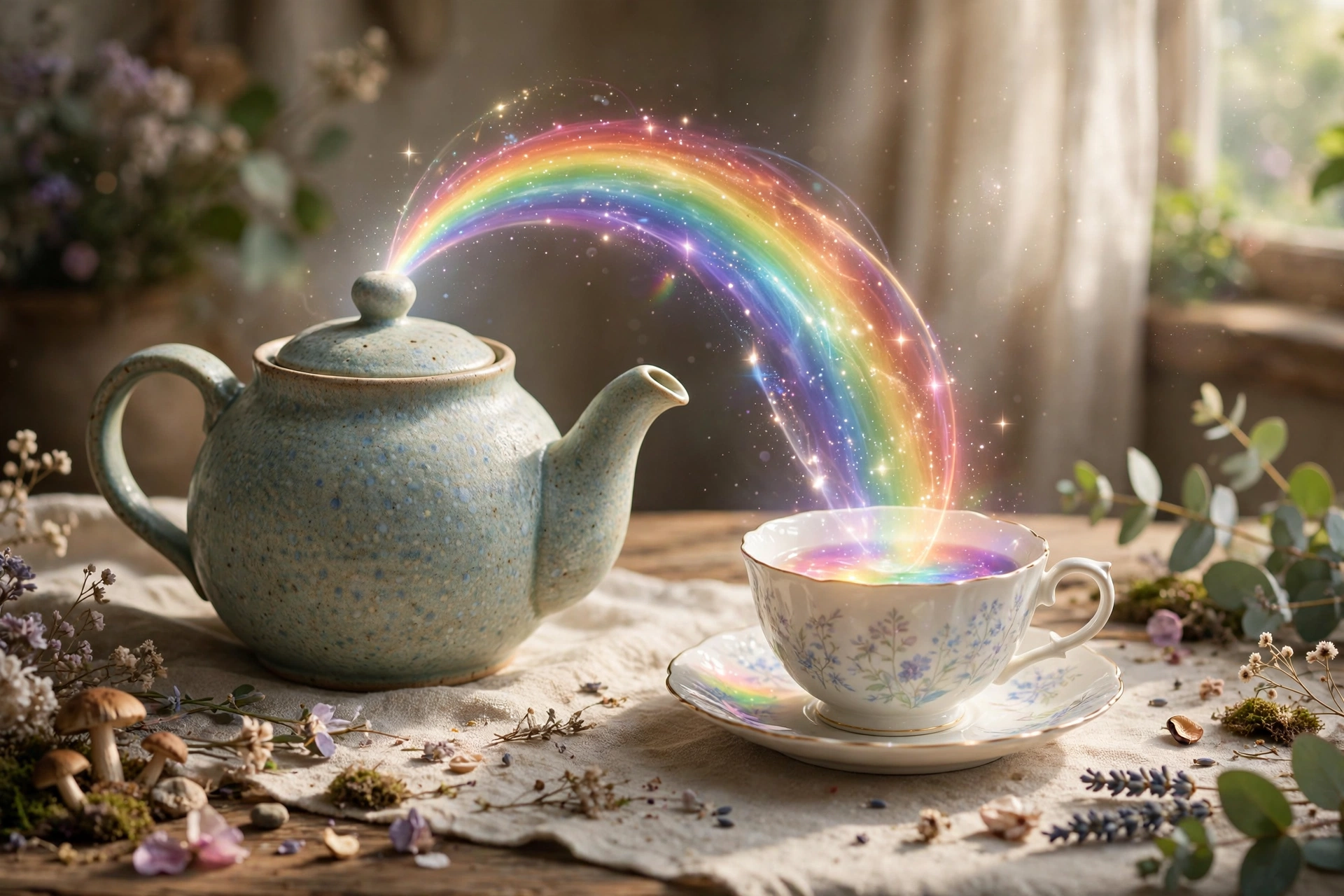 Teapot Pouring a Rainbow