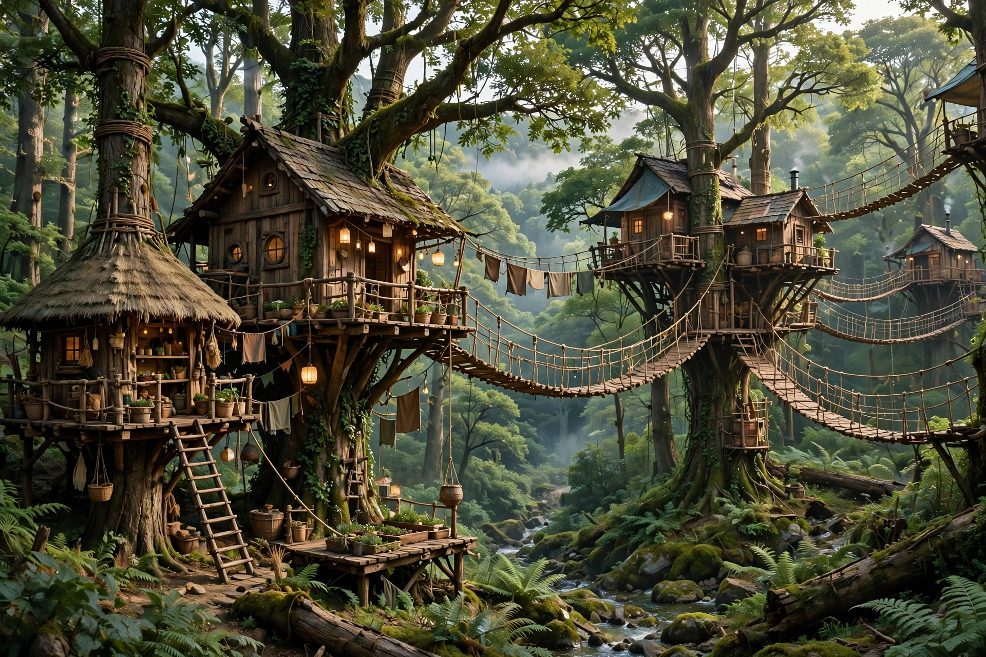 Treehouse Village on Rope Bridges