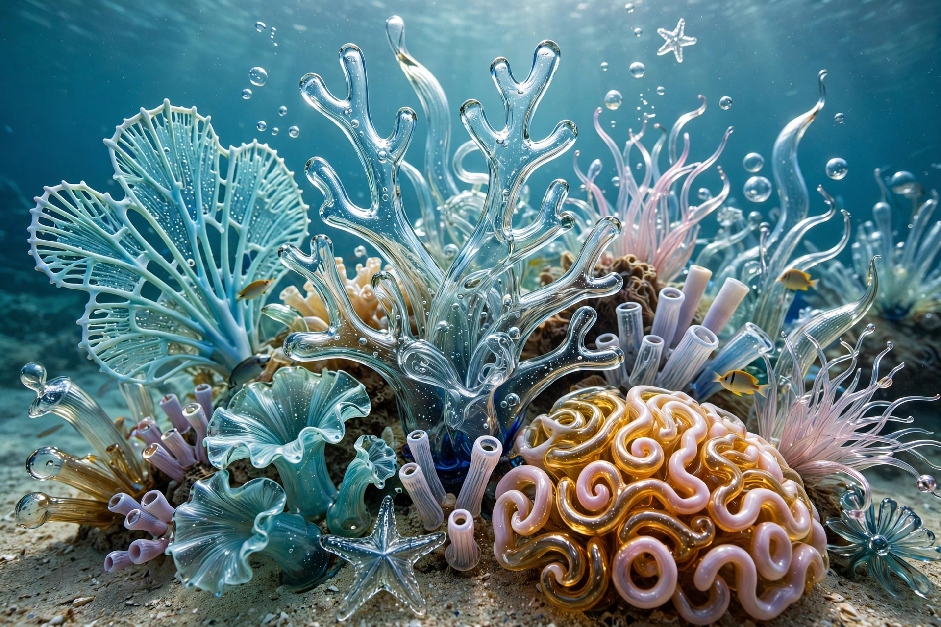A Coral Reef Built From Blown Glass