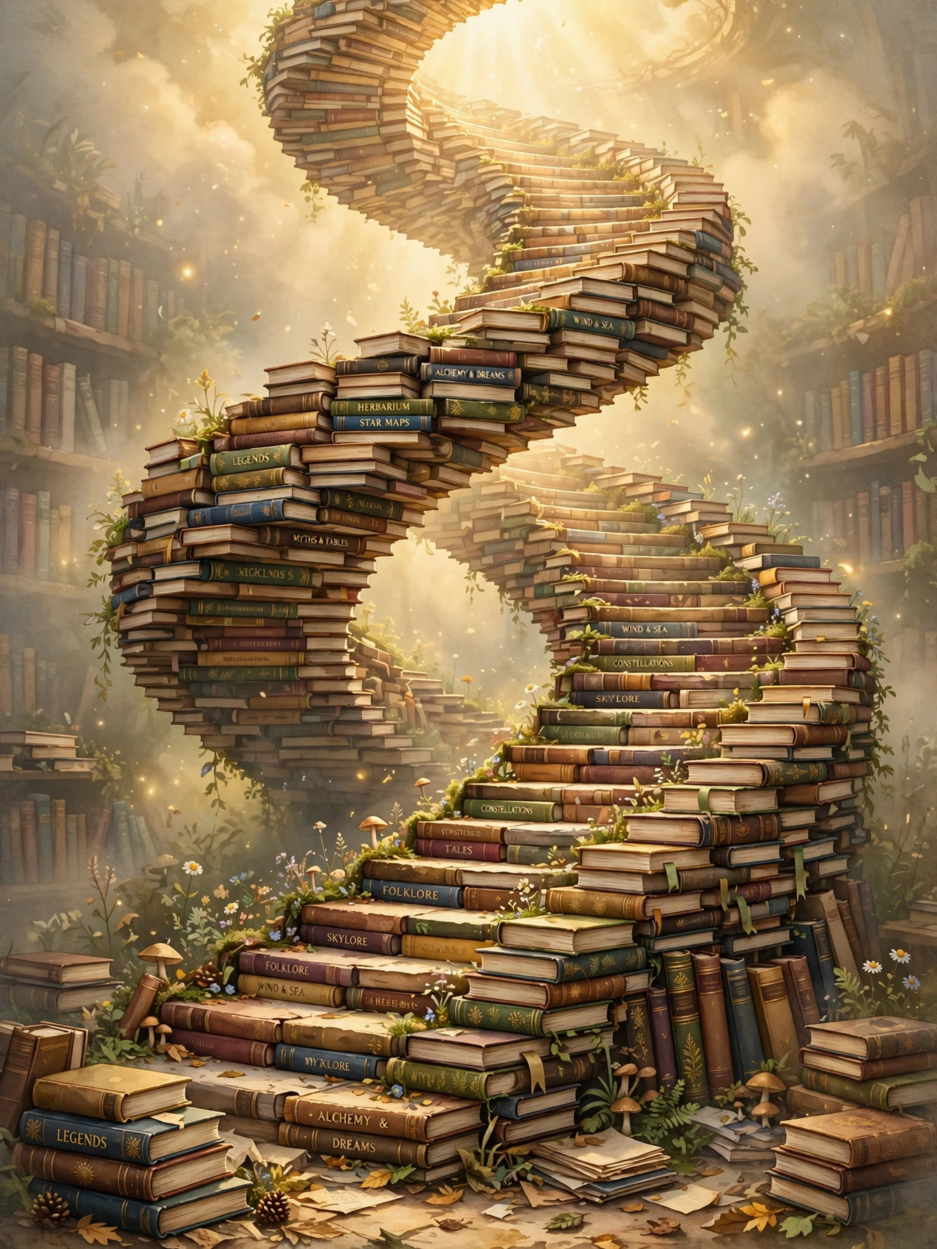 Book Staircase Spiraling Upward