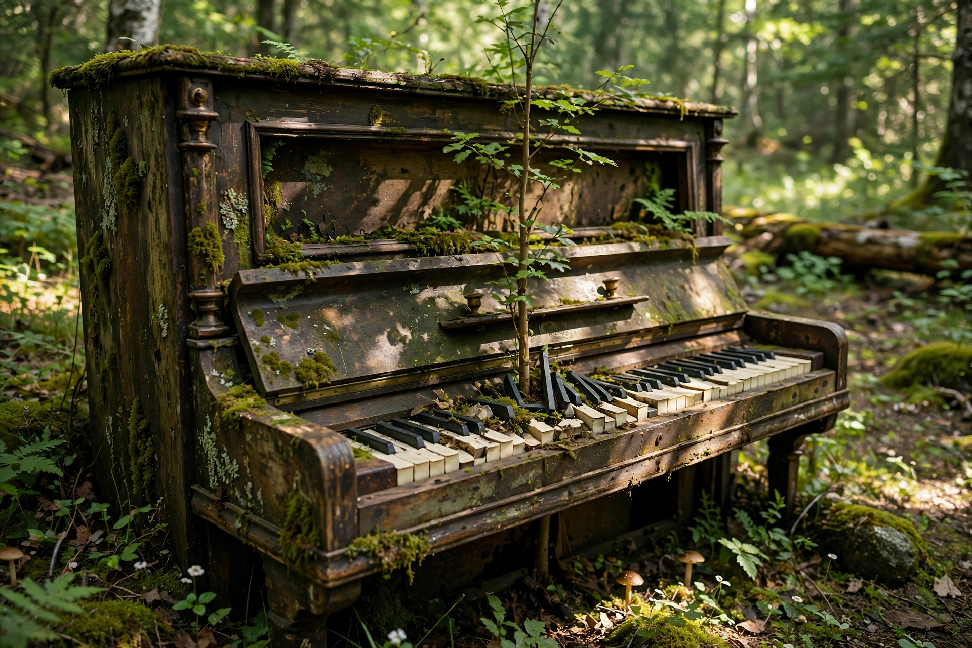 Tree Growing Through an Abandoned Piano