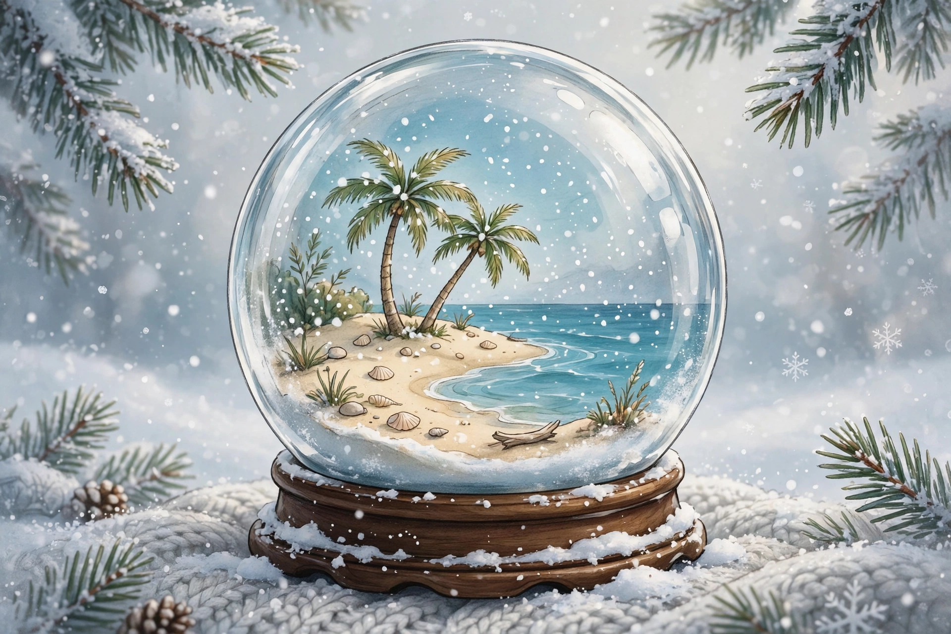 Beach in a Snow Globe