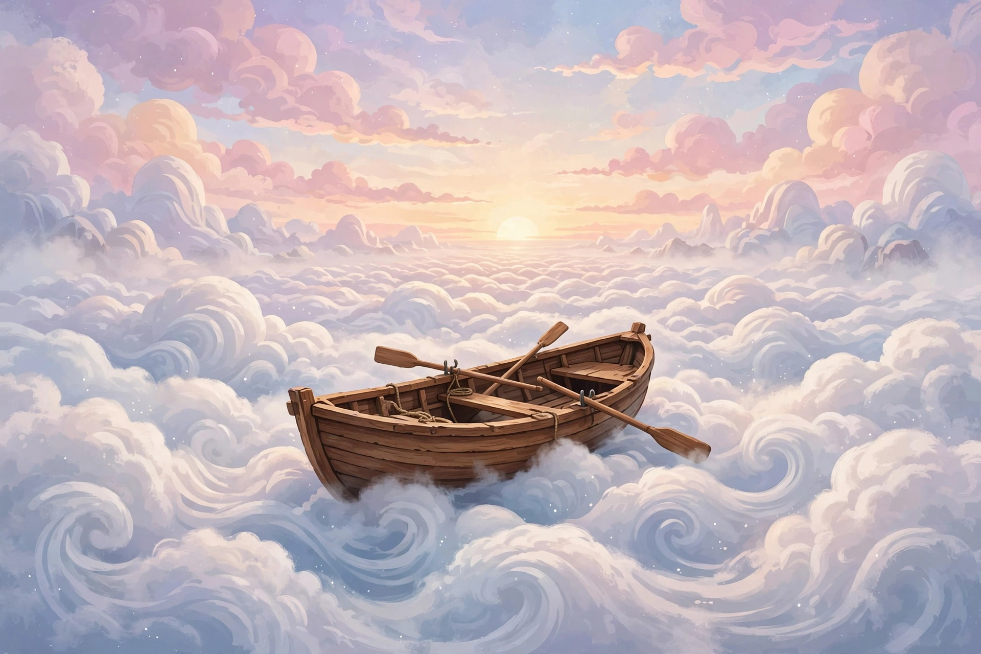 Rowboat on a Sea of Clouds