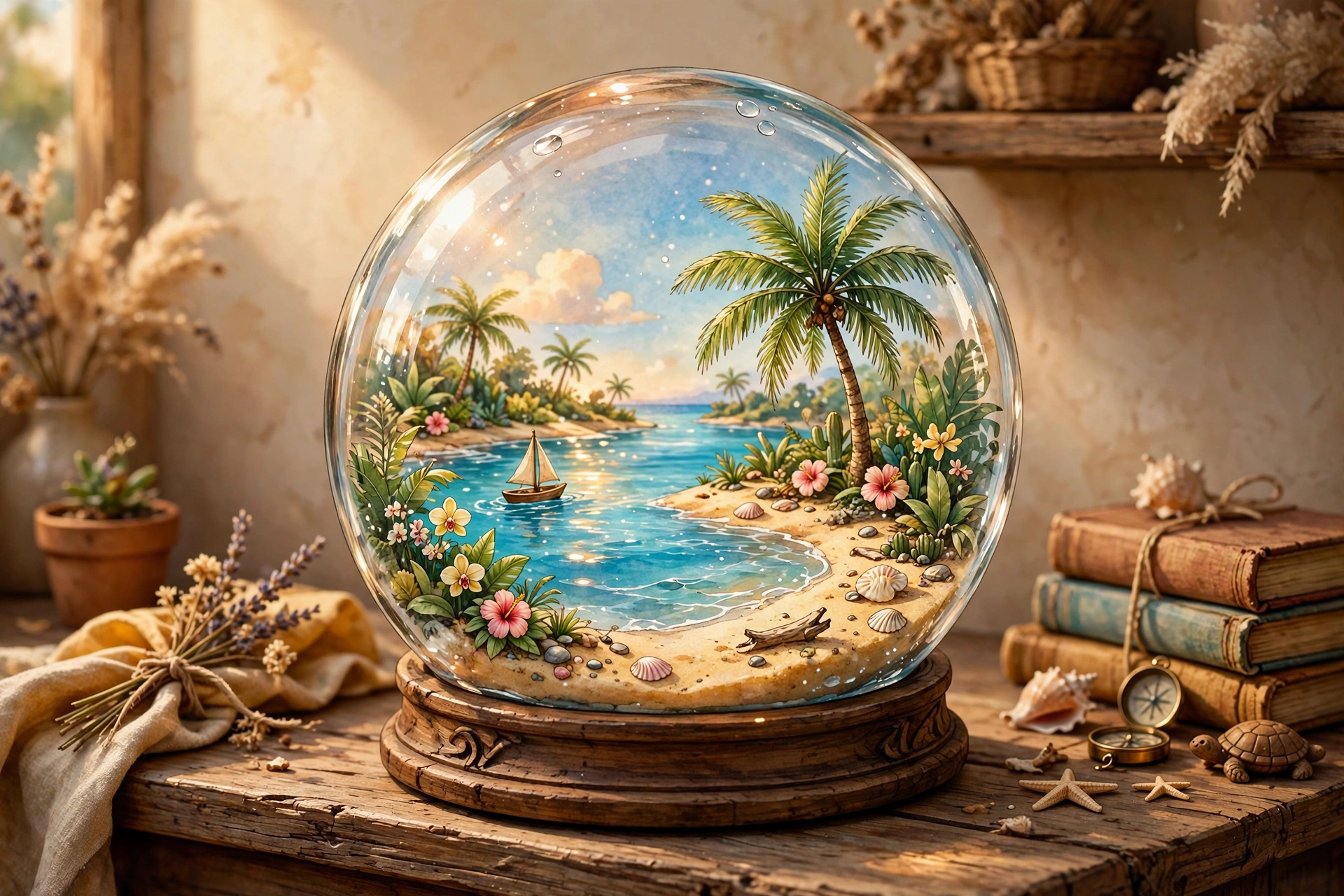 A Beach in a Snow Globe